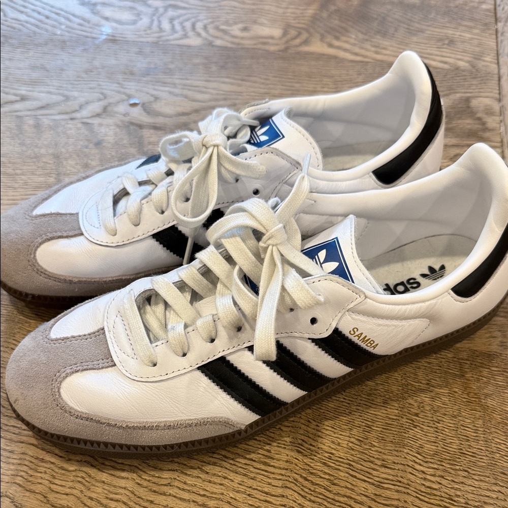 Adidas Samba White and Black Trainers